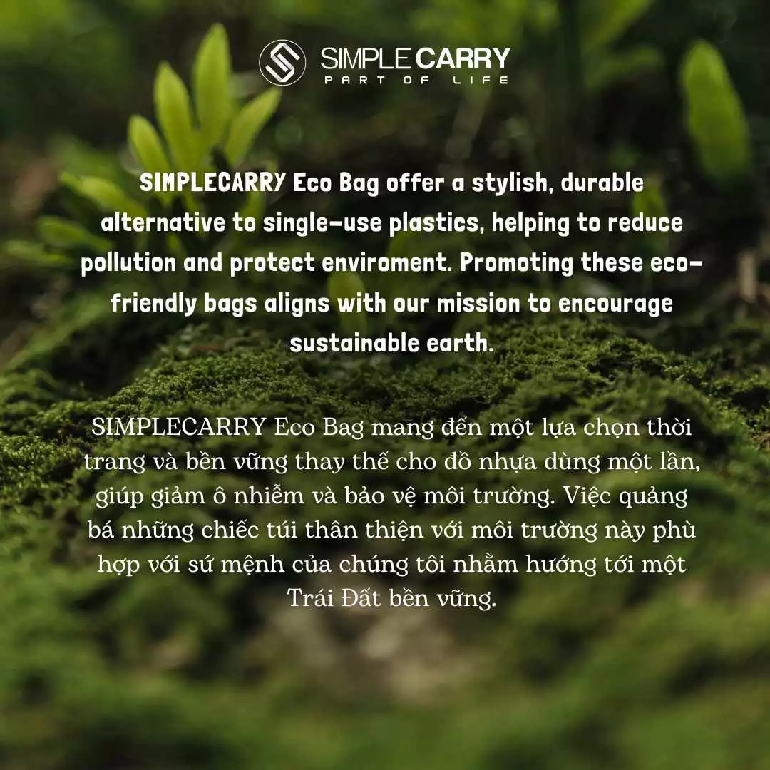 Túi Vải Ngăn Rộng Tote Eco Bag SimpleCarry Phong Cách Hàn Quốc