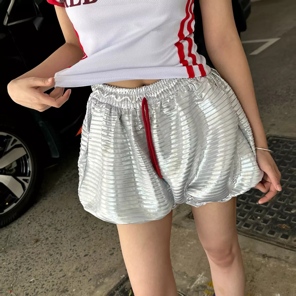 Set đồ nữ Thể Thao Áo body và Quần bí REDFLAG FFCLUB MIX chất liệu Cotton co giãn