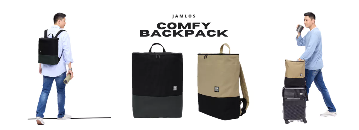Comfy Backpack - Balo canvas dáng trụ đứng 14inch thoải mái hàng ngày Jamlos