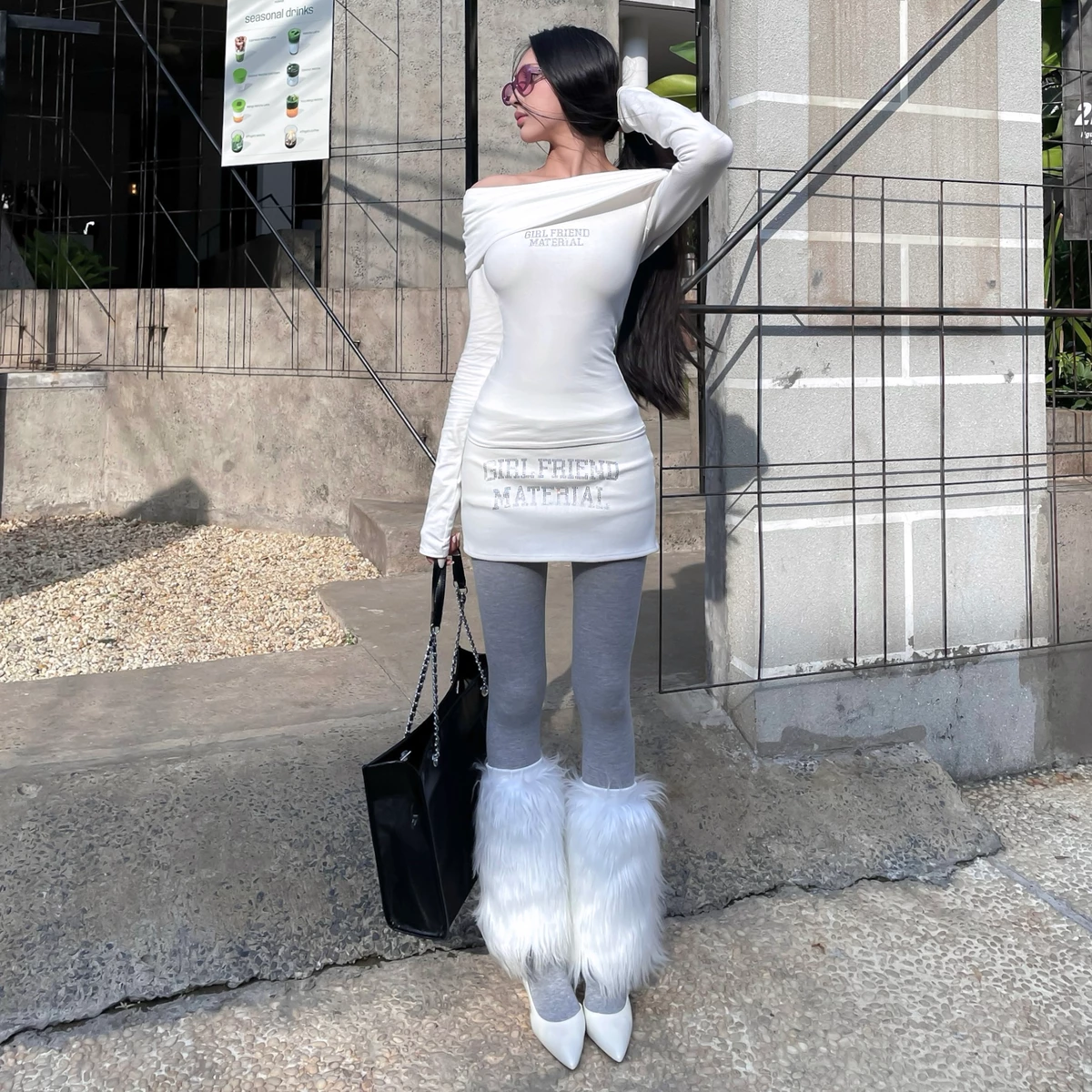 ÁO BODY TRỄ VAI TAY DÀI ĐÍNH ĐÁ GIRL FRIEND FFCLUB