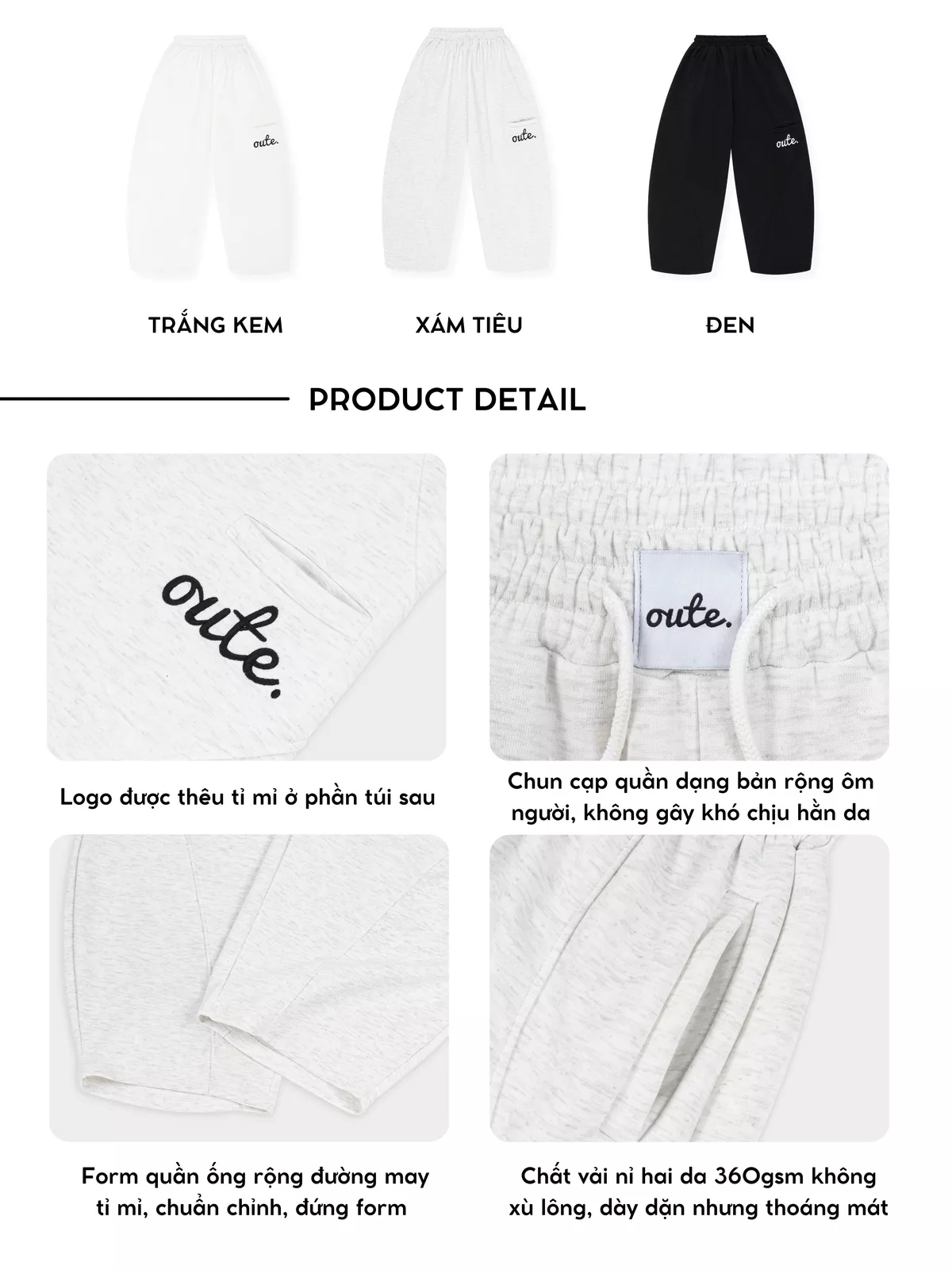 Quần Dài Outerity Classic Nỉ Hai Da 360gsm Ống Rộng / Local Brand Unisex Nam Nữ Đứng Form