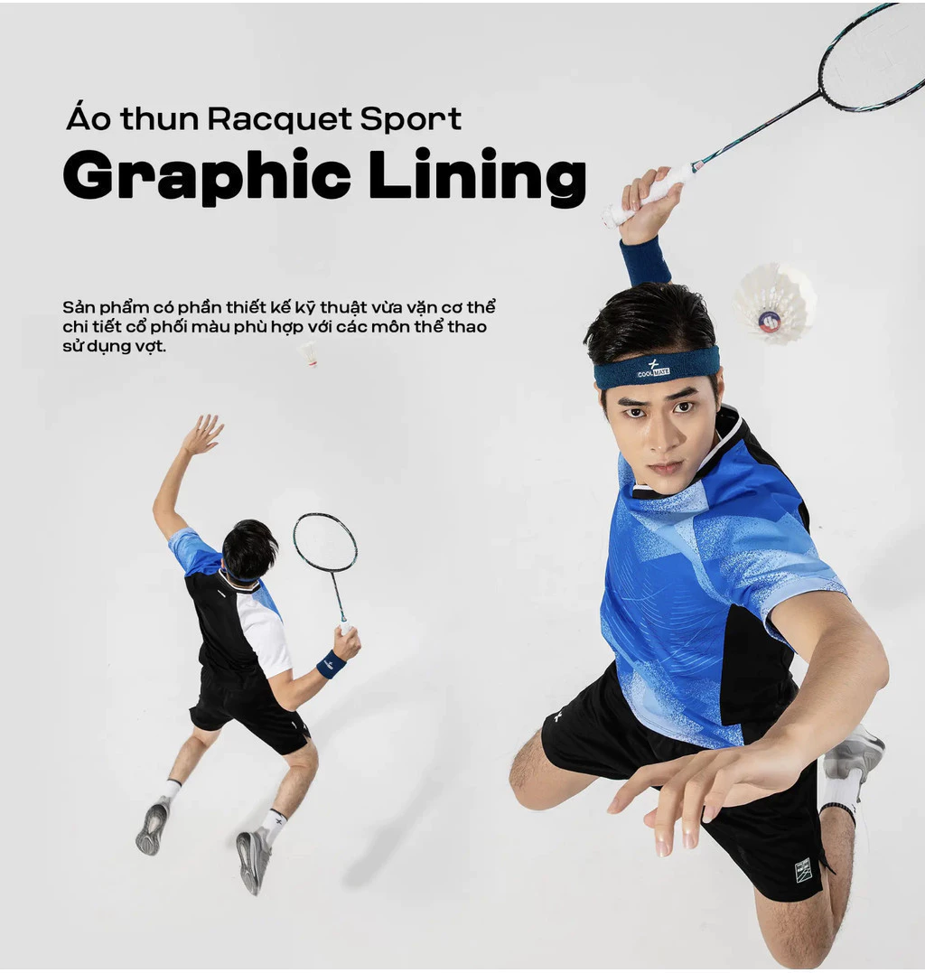 Set đồ bộ thể thao cầu lông Áo thun Graphic Racquet Sports và Quần đa năng thoải mái, nhanh khô Coolmate