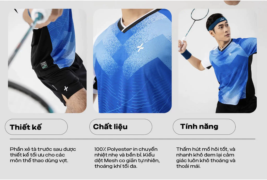 Set đồ bộ thể thao cầu lông Áo thun Graphic Racquet Sports và Quần đa năng thoải mái, nhanh khô Coolmate