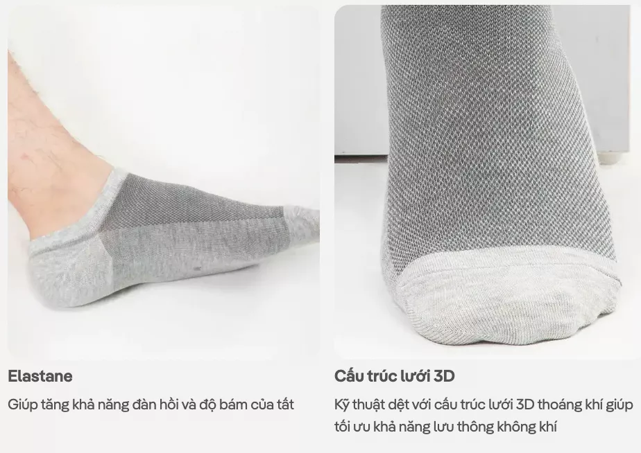 Pack 4 tất cổ ngắn casual mềm mại, thoáng khí, thấm hút mồ hôi tốt - Coolmate