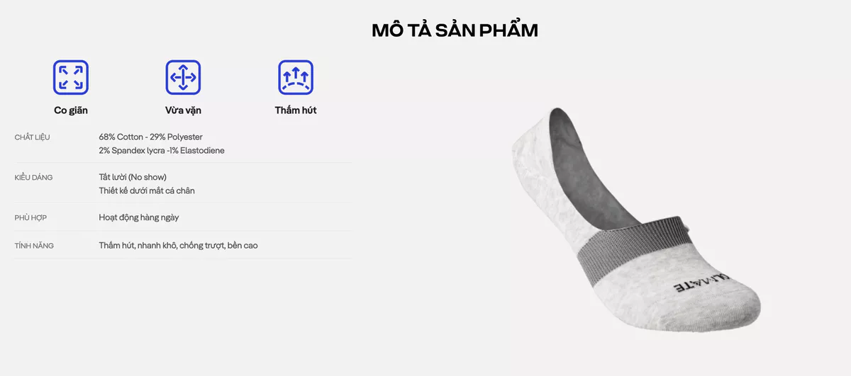 Tất lười No show socks - Coolmate