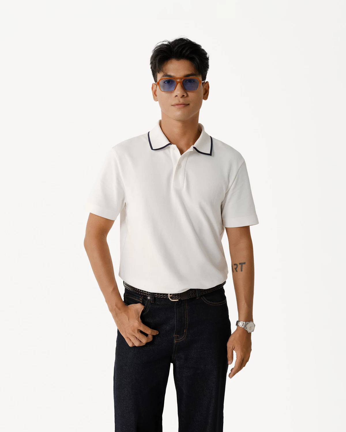 [ĐƠN 699K TẶNG VỚ] Áo Polo Ngắn Tay Vải S.Café Phối Cổ Form Fitted - Routine 10S25POL004