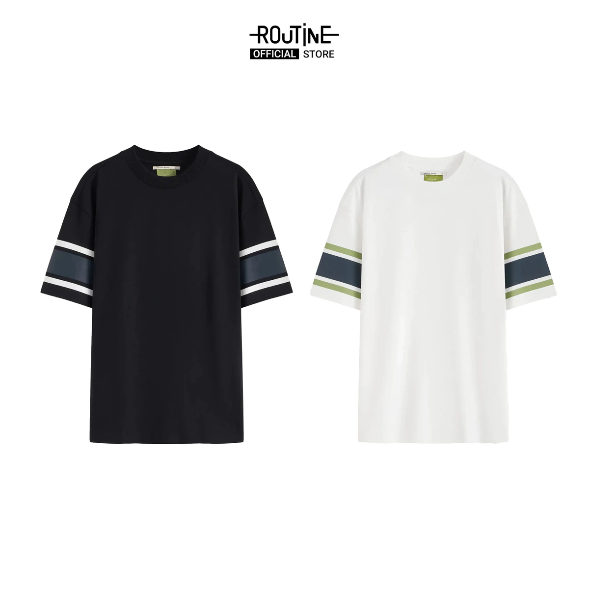 [ĐƠN 699K TẶNG VỚ] Áo Thun Tay Ngắn Vải S.Café Phối Sọc Tay Form Loose - Routine 10S25TSS007