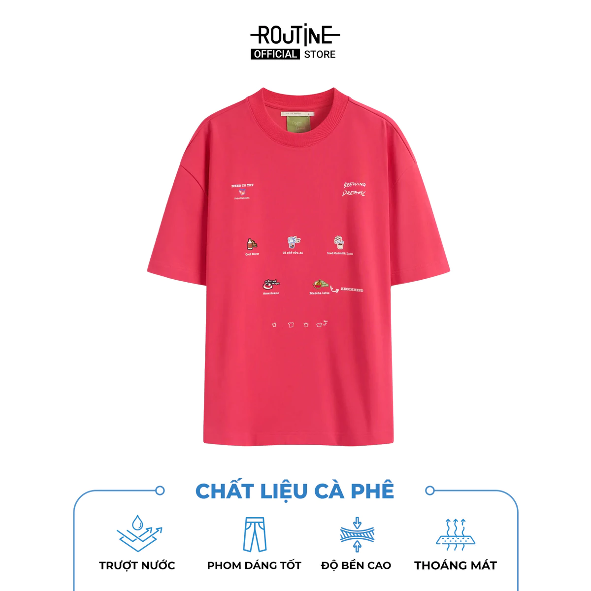 [ĐƠN 699K TẶNG VỚ] Áo Thun Tay Ngắn Vải S.Cafe In Patch Form Boxy - Routine 10S25TSS048