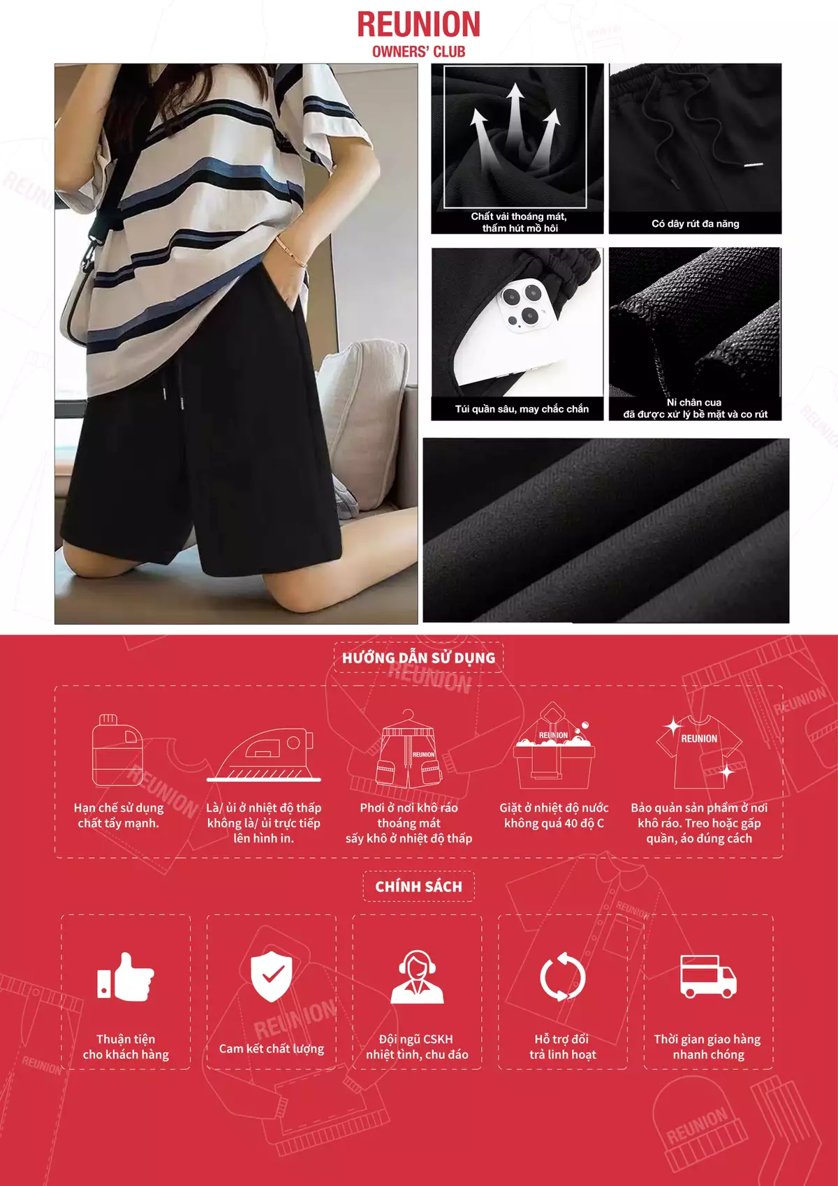 RNC Basic Blank Short - Quần Đùi Nỉ Chân Cua Trơn Form Rộng Brand REUNION,