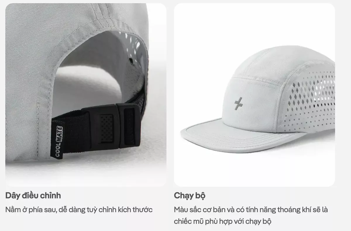 [MUA 2 GIẢM 5%]Mũ lưỡi trai chạy bộ unisex chơi thể thao, hoạt động ngoài ngời thoáng mát Coolmate