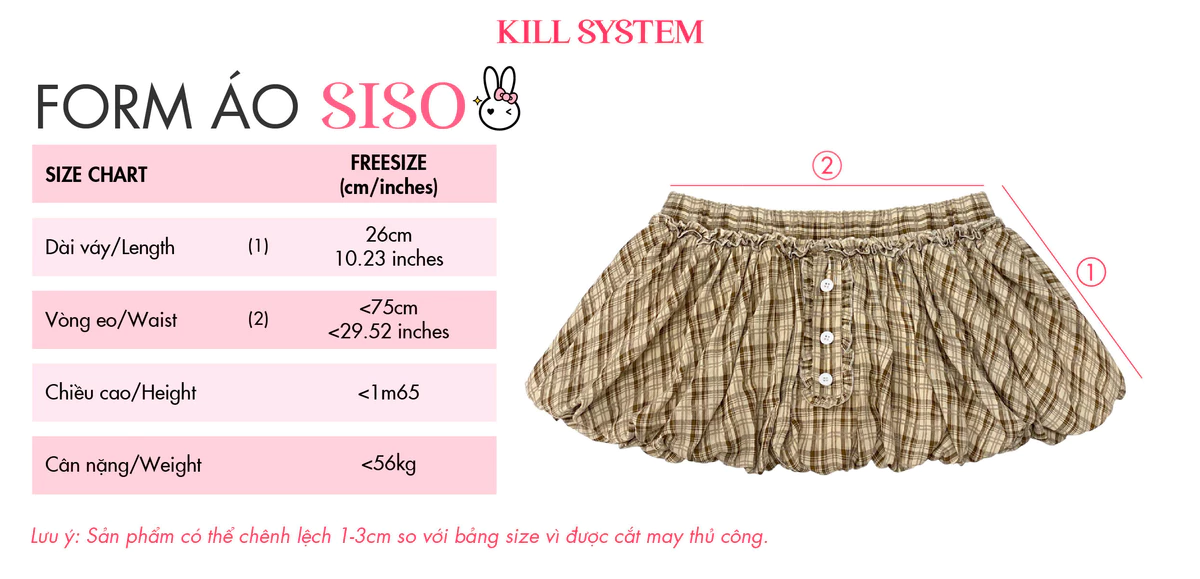 Chân váy bí sọc caro cạp thấp SISO - 𝐊𝐈𝐋𝐋 𝐒𝐘𝐒𝐓𝐄𝐌