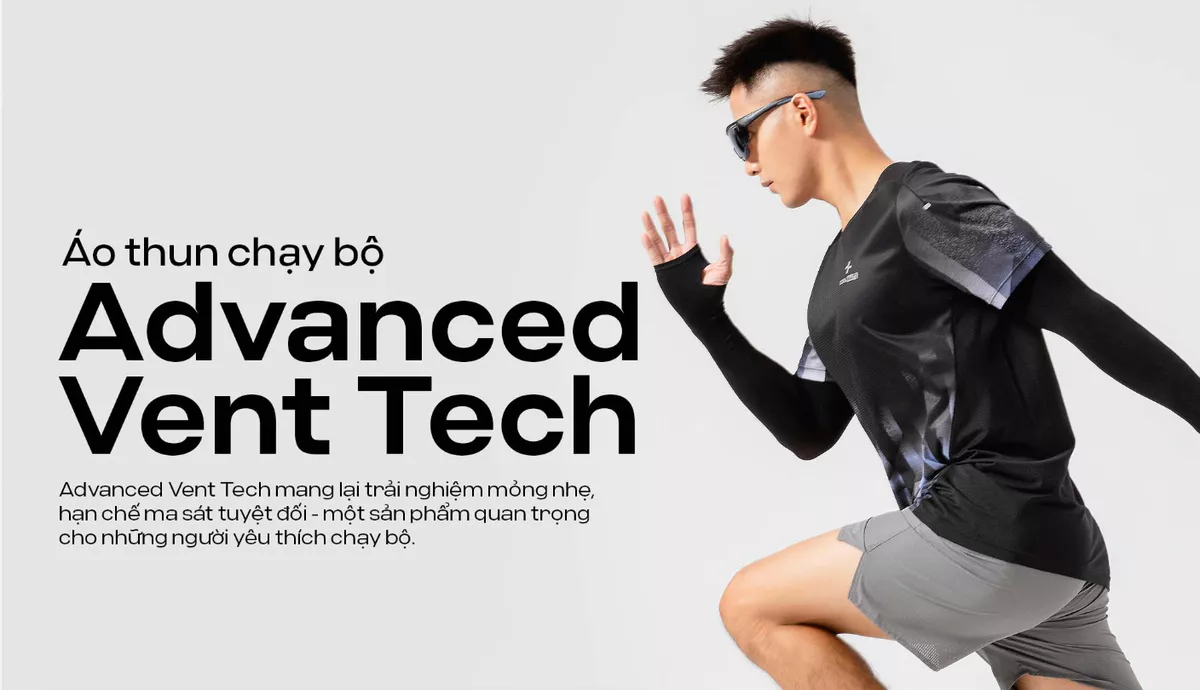 Set đồ chạy bộ thể thao Áo thun chạy bộ Advanced Vent Tech + Quần short Maxcool Coolmate