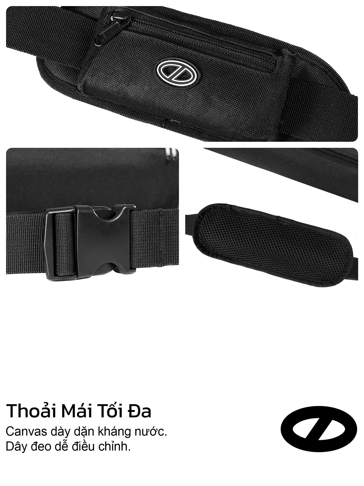 Túi đeo chéo to nhiều ngăn cỡ lớn ONTOP đựng laptop đi học đi du lịch vải canvas nhiều màu | O-B73