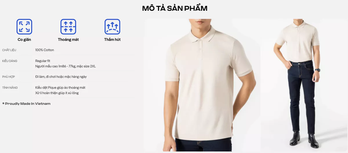 Áo Polo Pique Basic Cotton 100% Ready To Wear Coolmate Livestream