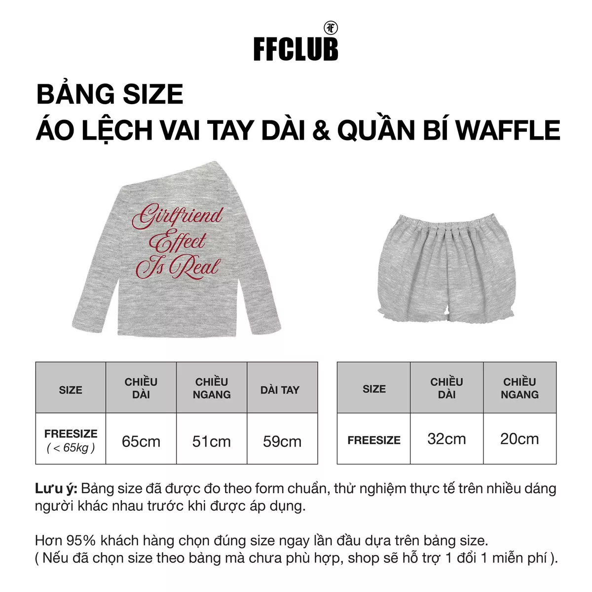ÁO LỆCH VAI TAY DÀI WAFFLE THÊU GIRL FRIEND EFFECT IS REAL MIX