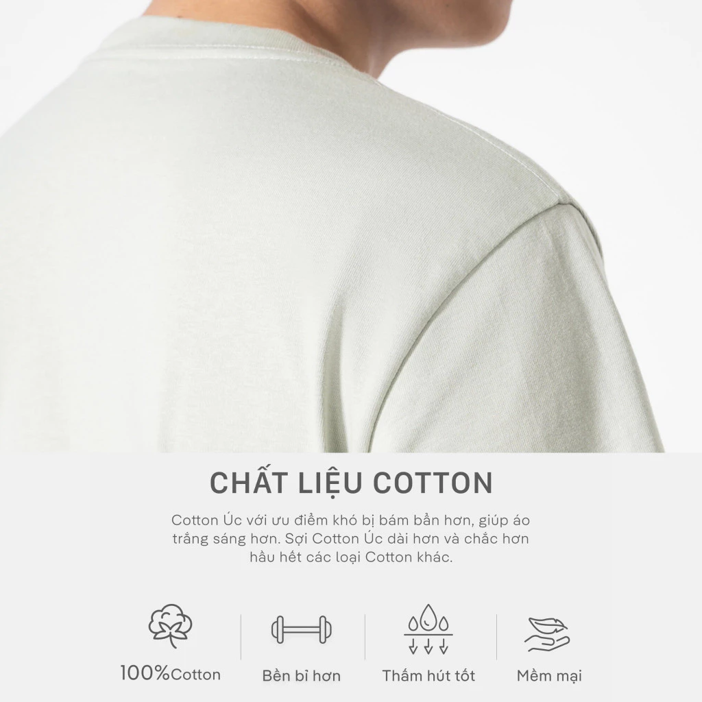 Combo 2 Áo thun nam TShirt Basic Cotton 100% 220gsm dày dặn, mềm mại, thấm hút tốt Coolmate
