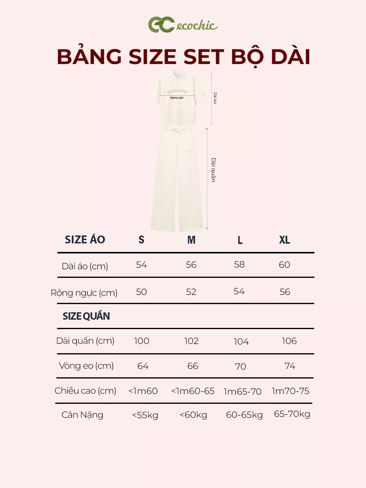 Set Bộ Polo ECOCHIC B142 FRERCE WINK SET Áo Cổ Cao Halfzip Quần Dài Cạp Cao Phối Logo EC Cao Cấp Chính Hãng