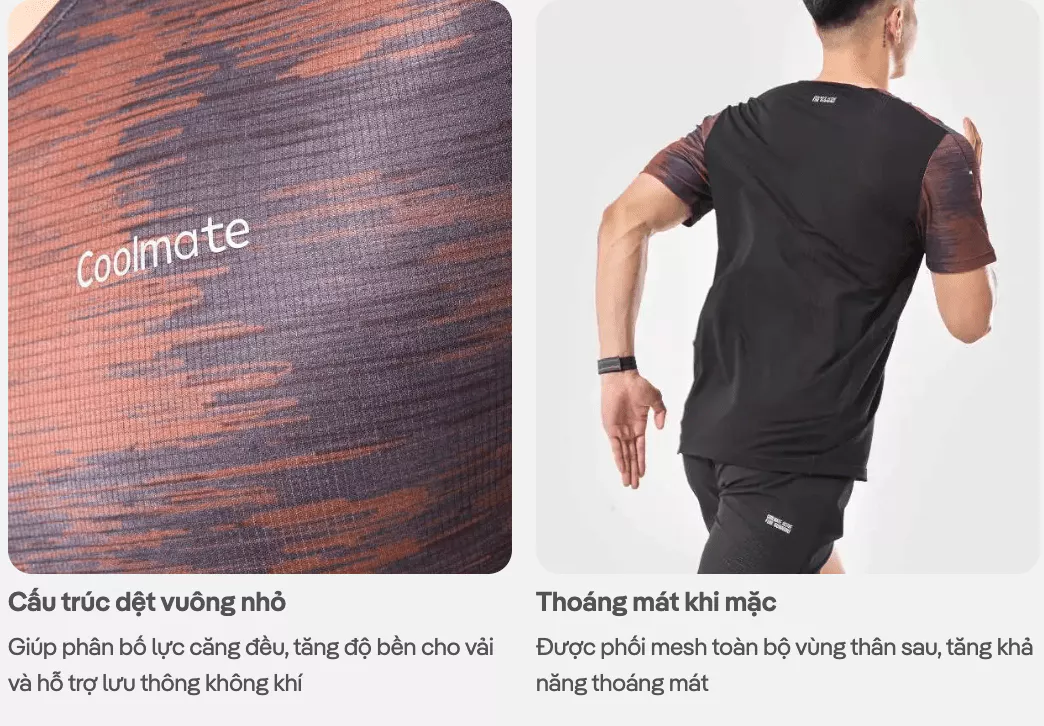Áo thun thể thao nam chạy bộ Advanced Vent Tech Graphic Camo siêu nhẹ, bền bỉ, nhanh khô - Coolmate