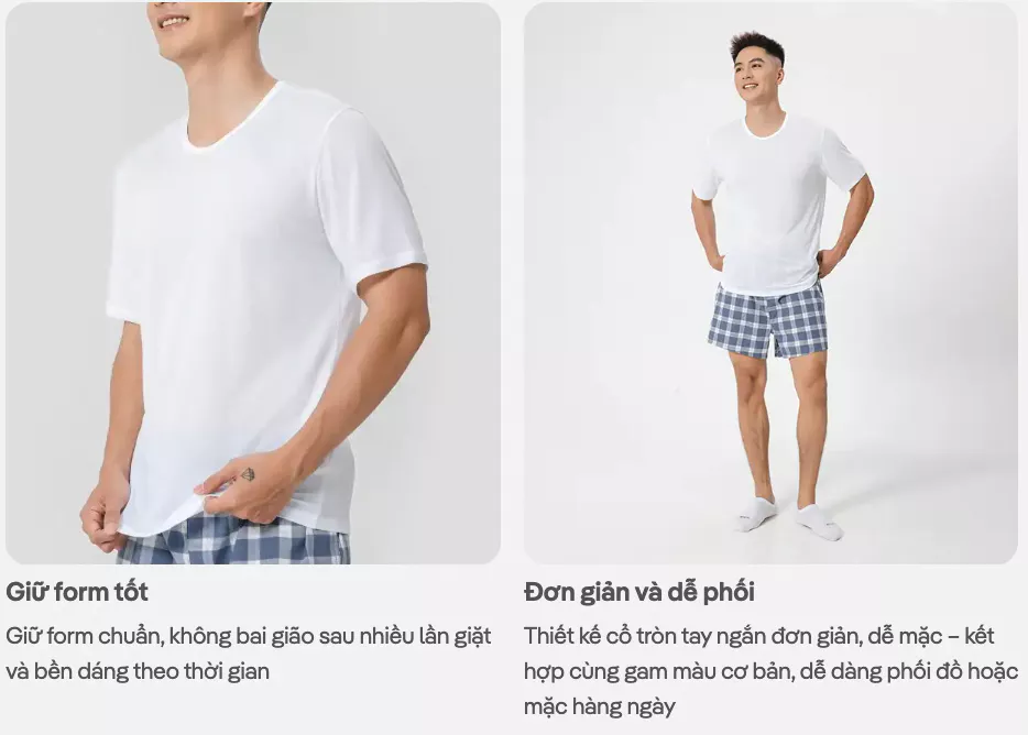 Áo thun Excool nam mặc nhà, áo mặc trong mềm mại, thoáng khí, thấm hút Coolmate