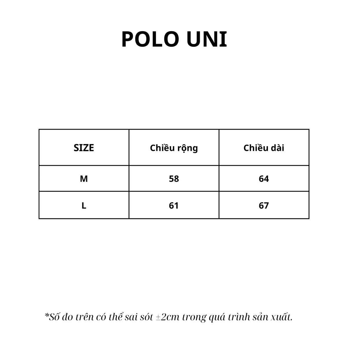 Áo POLO UNI tay dài unisex