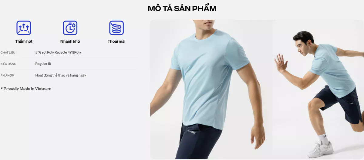 Set thể thao Áo thun Coolmate Basics và Áo tanktop Active Essentials thoáng mát Coolmate