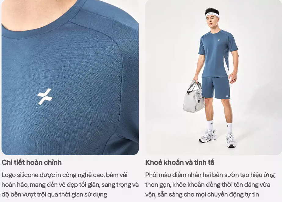 Áo thun Tshirt thể thao nam pickleball tennis Promax Sideflow cổ tròn co giãn thoáng khí Coolmate