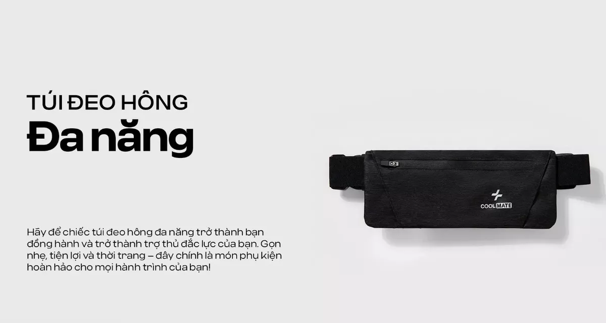 Túi đeo hông đa năng, túi đeo bụng chạy bộ, đai đeo điện thoại chạy bộ nam nữ Coolmate
