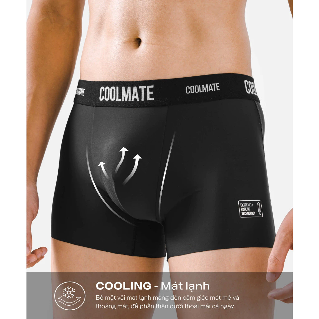 Combo 3 quần lót Trunk Excool Clean Cut mát mẻ, co giãn, siêu thấm hút Coolmate