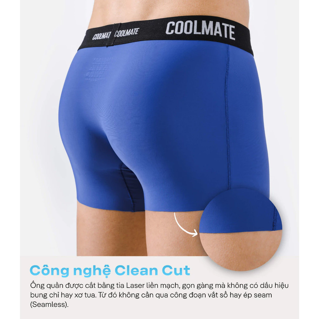 Combo 3 quần lót Trunk Excool Clean Cut mát mẻ, co giãn, siêu thấm hút Coolmate