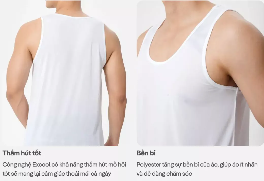 Áo Ba Lỗ Nam Mặc Trong Thoáng Khí, Excool Coolmate