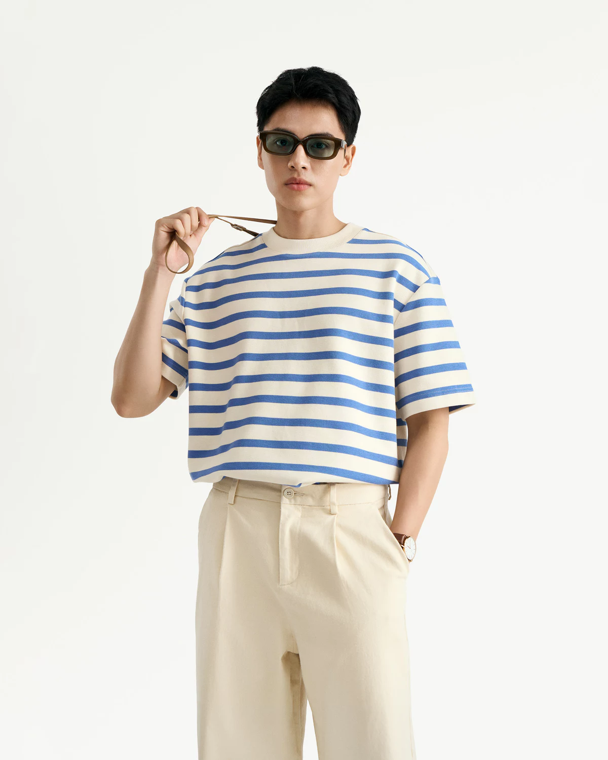 Áo Thun Tay Ngắn Sọc Ngang Form Loose - Routine 10S25TSS050