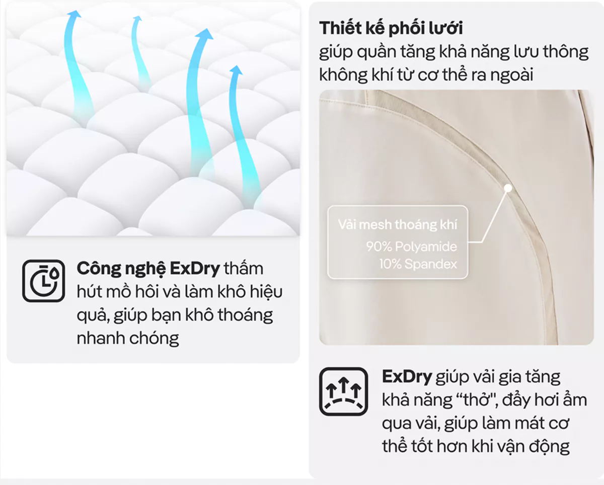 Combo 2 Quần Shorts thể thao 7 inch đa năng thoáng khí Exdry Coolmate
