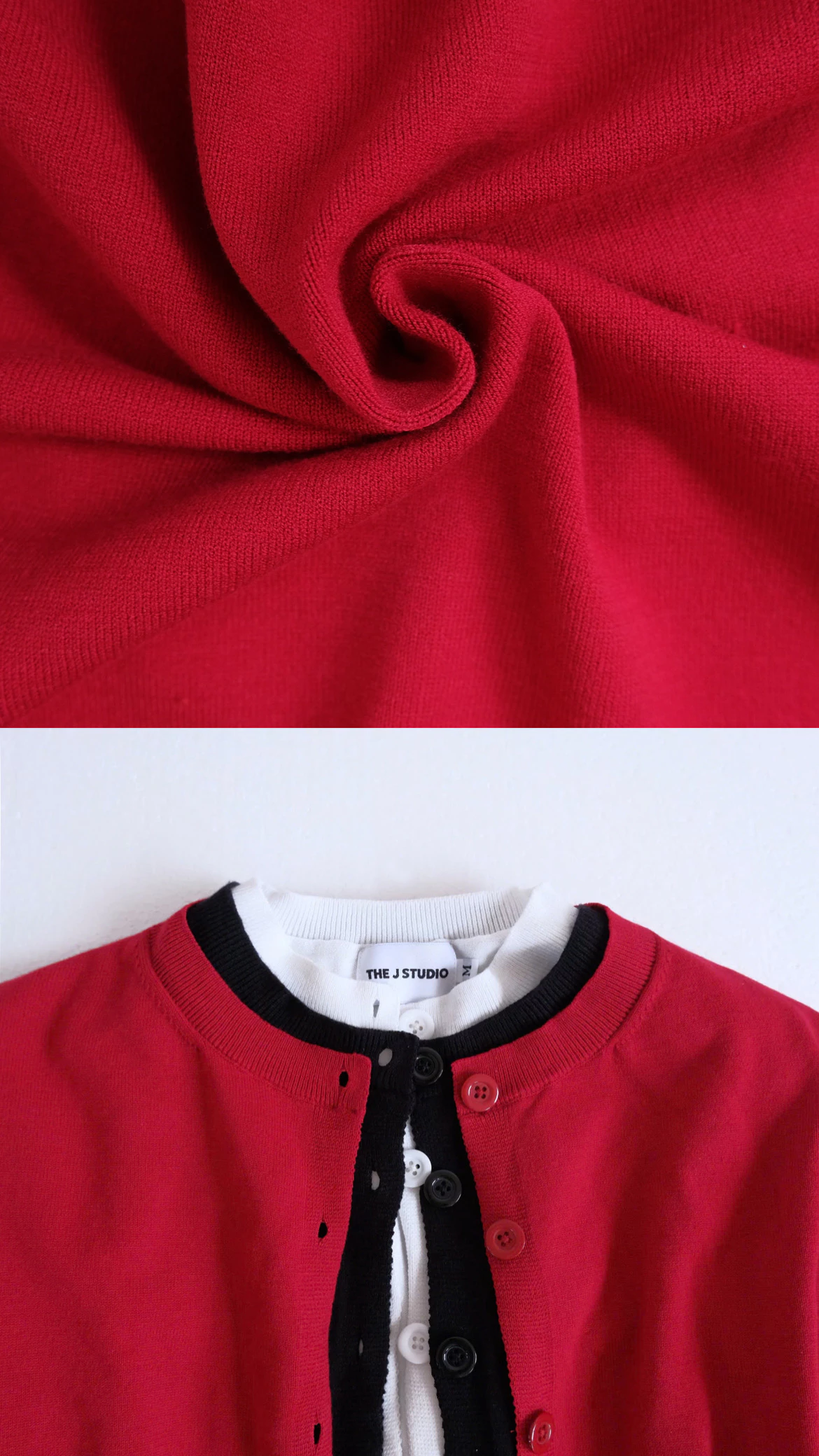 Áo Khoác Len Cardigan Màu Đỏ, Trắng, Đen Phong Cách Tối Giản Ember Cardigan | THE J STUDIO