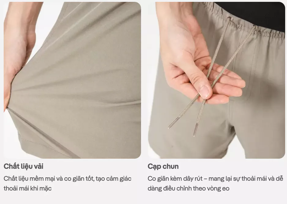 Set đồ bộ Áo thun 220gsm và Quần nam Travel Shorts 7inch, set dạo phố du lịch Coolmate