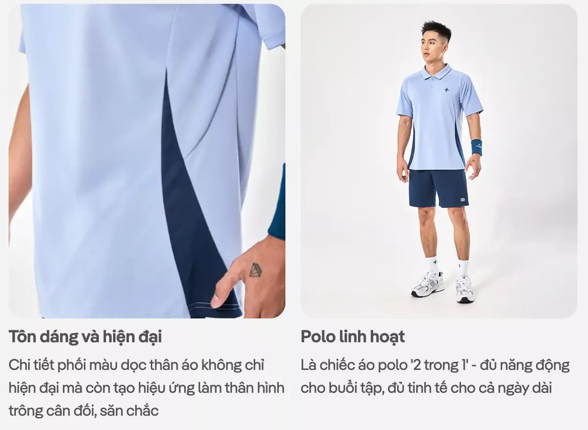 Áo Polo thể thao nam Pickleball Promax Sideflow thoáng khí co giãn thấm hút tốt Coolmate