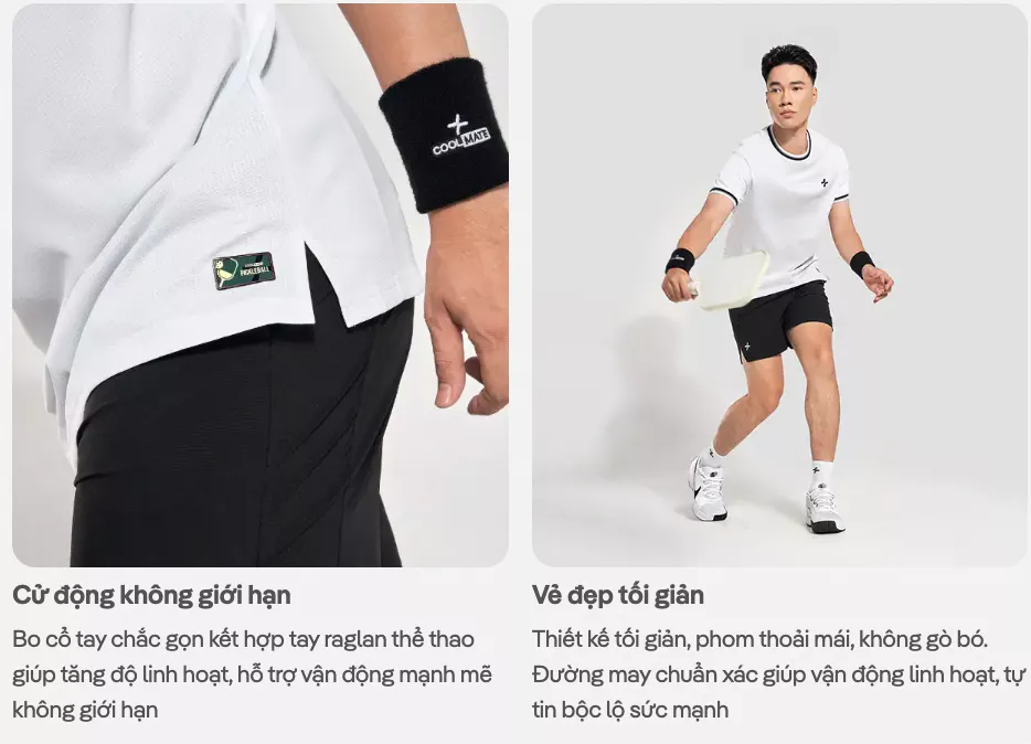 [GIÁ SỐC]Áo thun thể thao nam Pickleball Dink Shot, Nhanh khô, Thoáng khí, Thấm hút tốt Coolmate