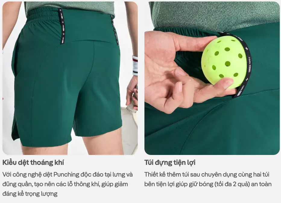 Quần thể thao nam 6inch Pickleball Smash Shot Nhanh khô, Thoáng khí, Thấm hút tốt Coolmate