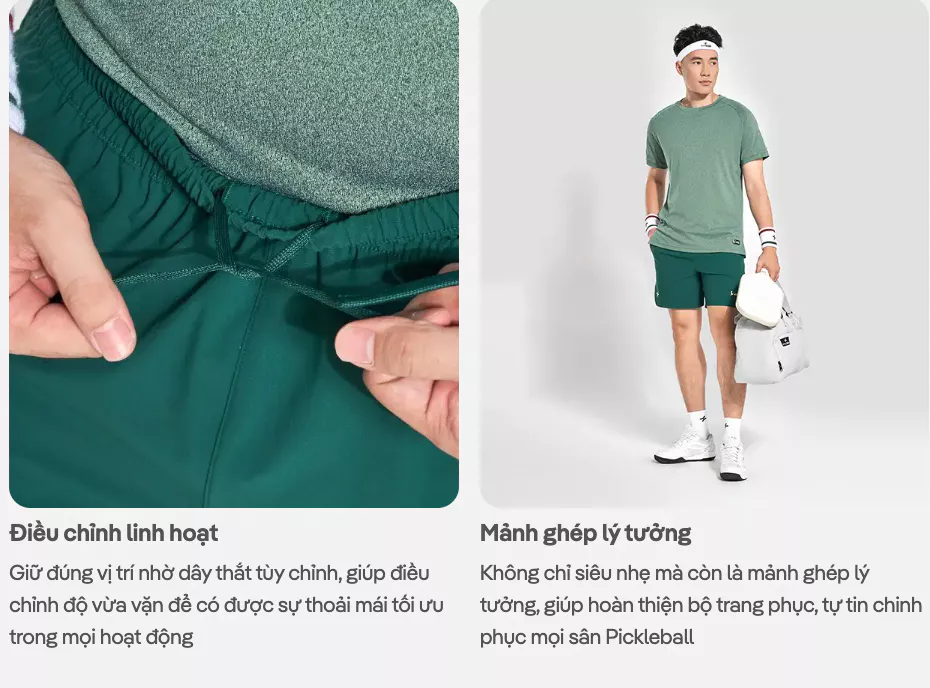 Quần thể thao nam 6inch Pickleball Smash Shot Nhanh khô, Thoáng khí, Thấm hút tốt Coolmate