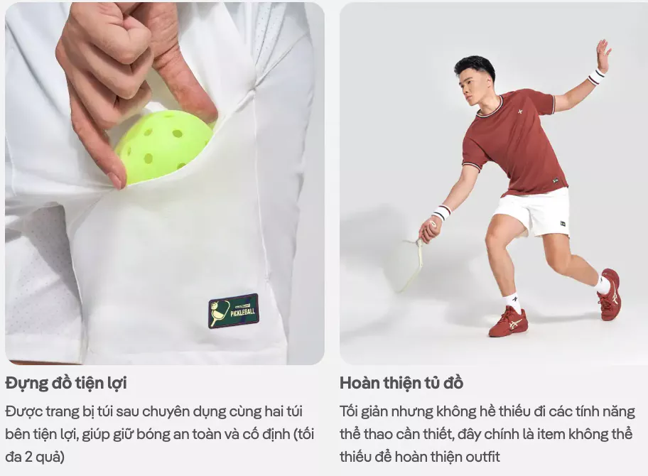 Quần thể thao nam 6inch Pickleball Dink Shot thoáng khí thấm hút tốt Coolmate