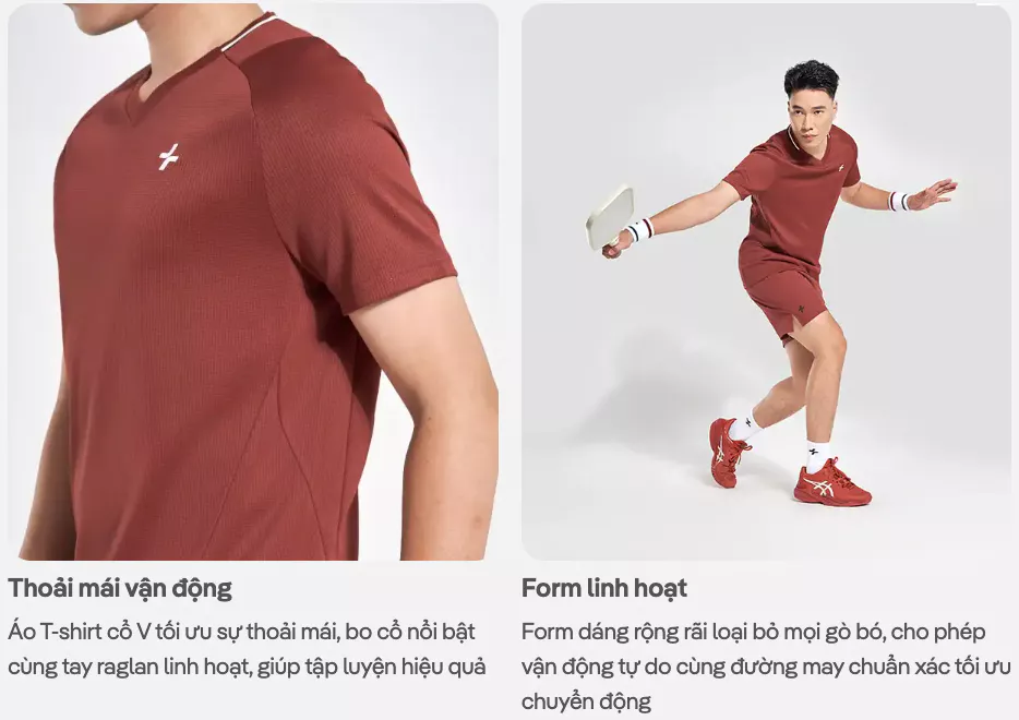 Áo thun thể thao nam Pickleball Smash Shot cổ V thoáng khí thấm hút tốt Coolmate