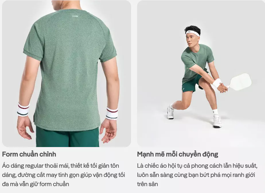 Áo thun thể thao nam Pickleball Drive Shot, thoáng khí thấm hút tốt Coolmate