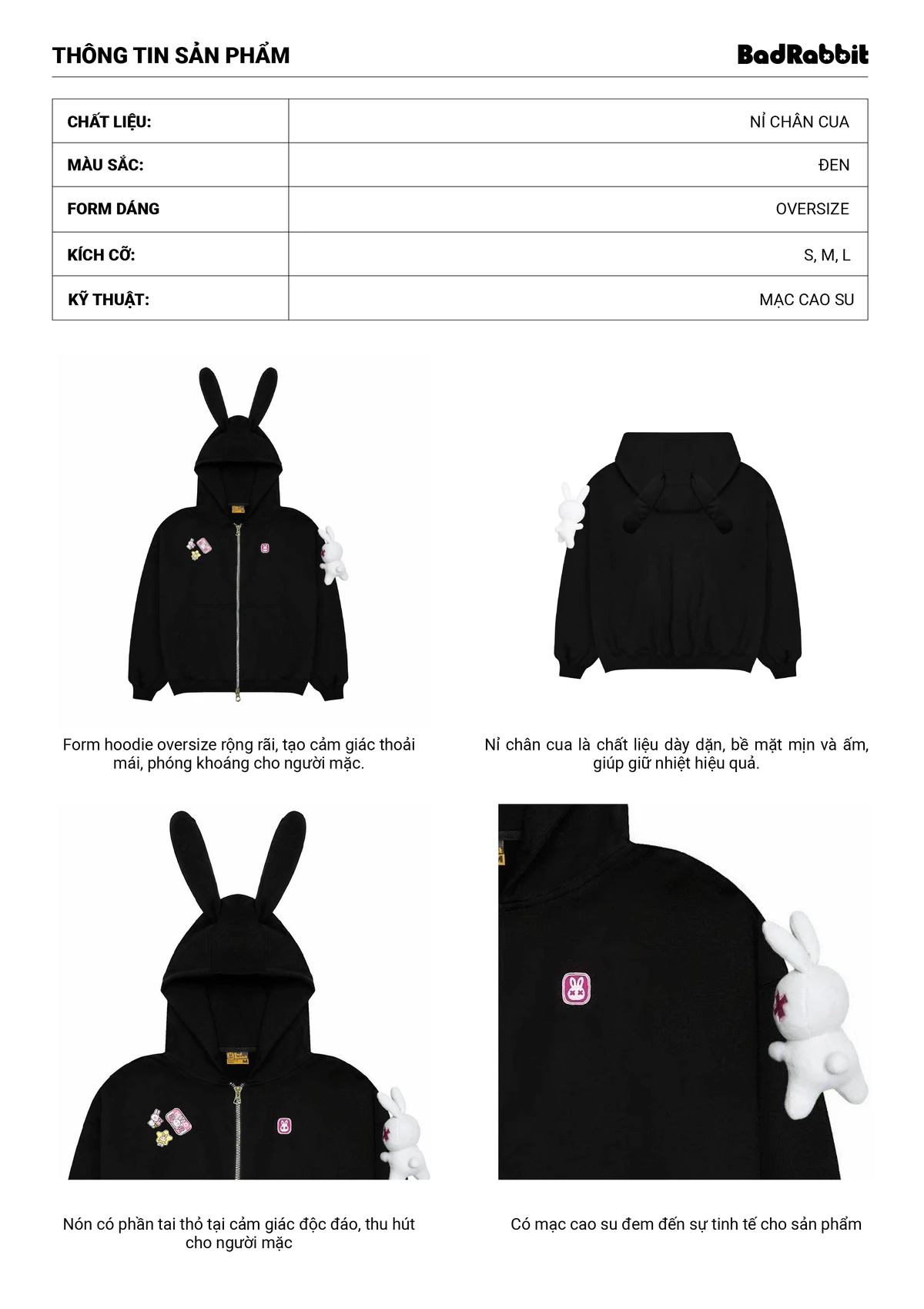 Áo Hoodie Rabbit Bff Hoodie - Dreamer Collection - Local Brand Chính Hãng