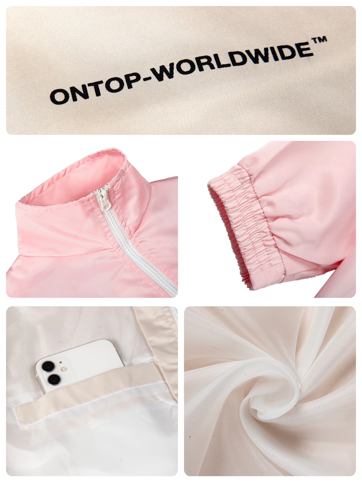 Áo khoác dù trơn nhiều màu nam nữ ONTOP cổ trụ, có túi trong, bo chun tay áo và thân áo local brand | O24-AK3