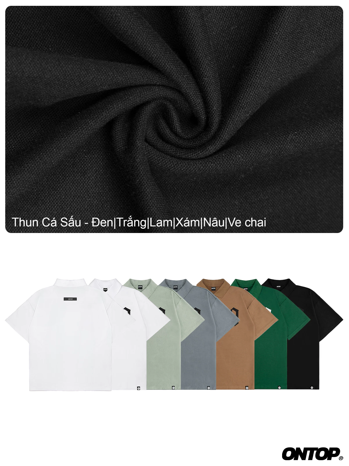 Áo polo unisex nhiều màu local brand ONTOP vải thun cotton cá sấu dày dặn, thoáng mát O Gothic | O17-T6