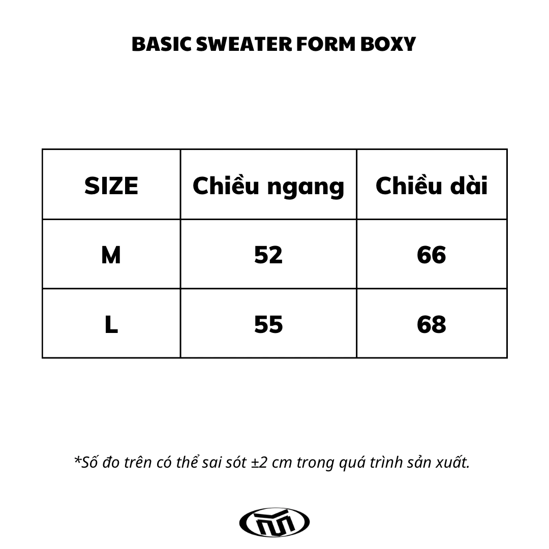 Áo Sweater BASIC form BOXY unisex