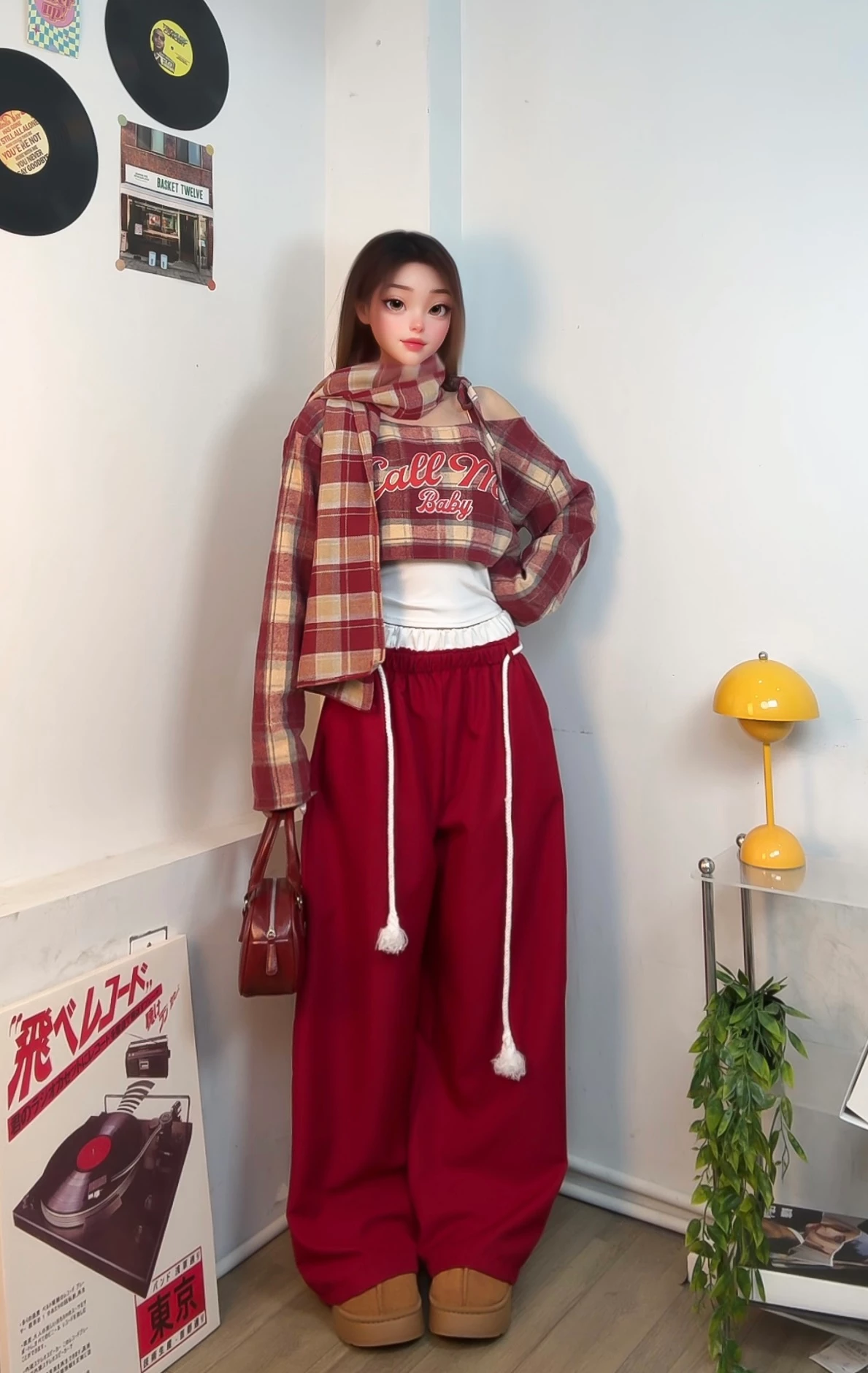 Set đồ nữ CALLME Chất Vải Cotton Dạ Kẻ Caro Form Rộng Dáng Xuông Unisex FFCLUB MIX