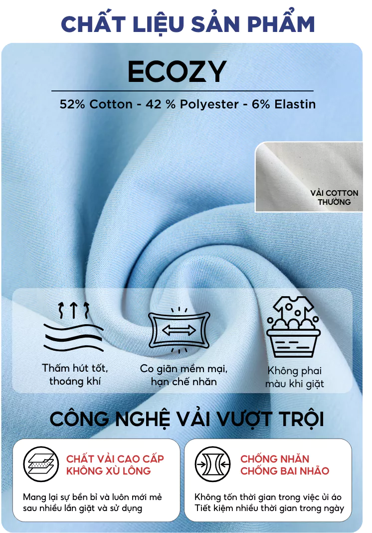 Áo Sweater Cổ Tim ECOCHIC V-NECK SWEATSHIRT Chất Liệu Cao Cấp Chính Hãng Nhiều Màu B085