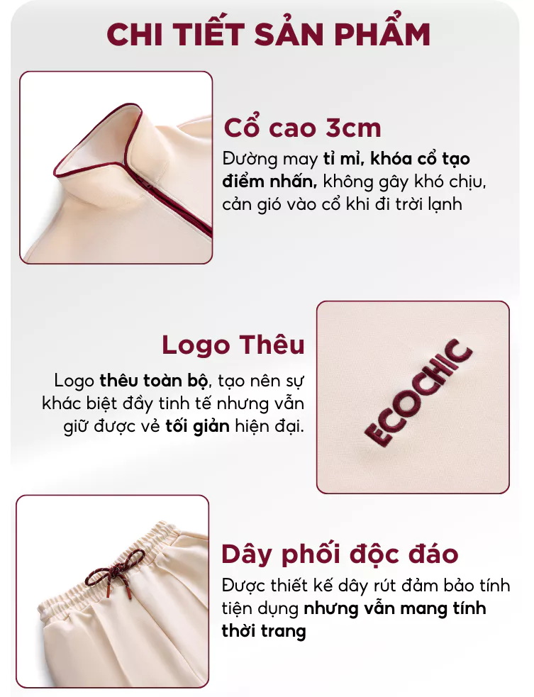 Set Bộ ISA ECOCHIC SET Áo Cổ Cao Quần Dài Khóa Kéo Xẻ Tà Cao Cấp Chính Hãng B112