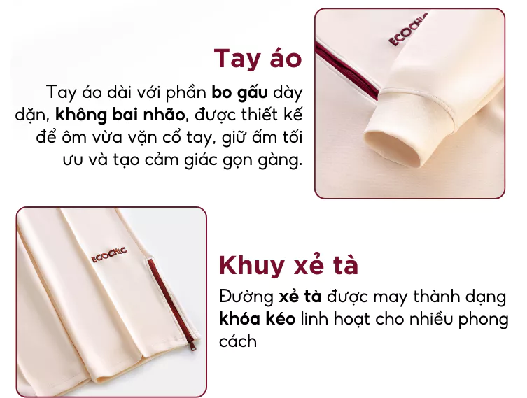 Set Bộ ISA ECOCHIC SET Áo Cổ Cao Quần Dài Khóa Kéo Xẻ Tà Cao Cấp Chính Hãng B112