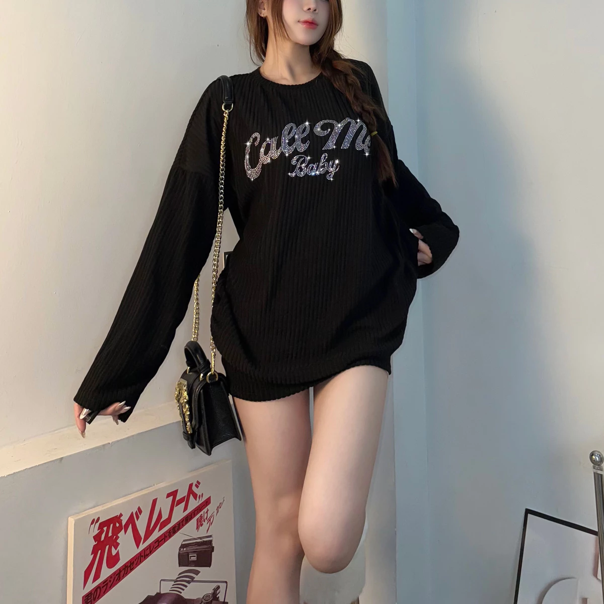 SET SWEATER KÈM CHÂN VÁY ĐÍNH ĐÁ CALLME FF MIX